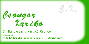 csongor kariko business card